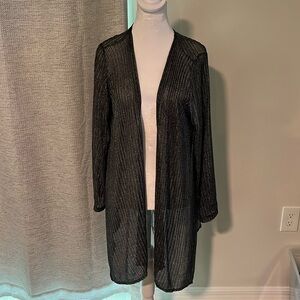 NWT Chicos Travelers Black and Silver Mesh Jacket